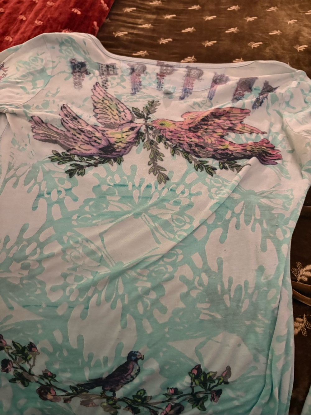 Butterfly Dropout Y2K long sleeve blouse tee size 4 small - Picture 3 of 4